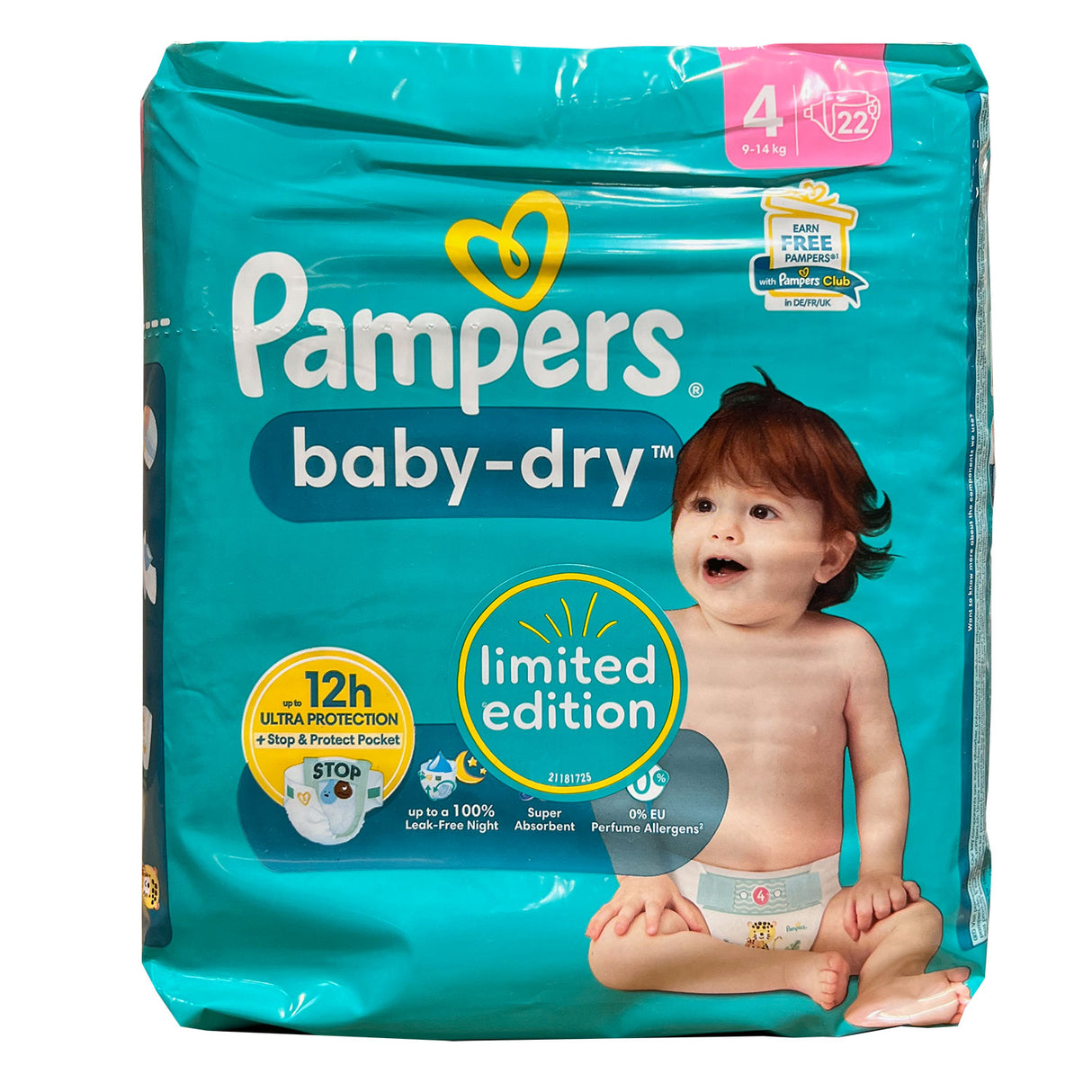 Scutece pentru bebelusi Baby Dry Pants, Marimea 4, 9-15kg, 22 Bucati, Pampers