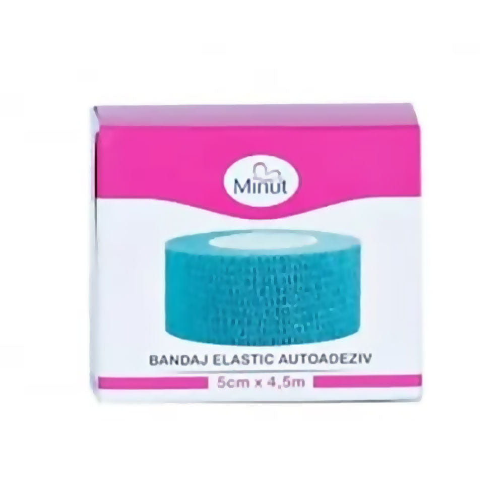 Bandaj elastic autoadeziv verde 5cm x 4,5m, Minut