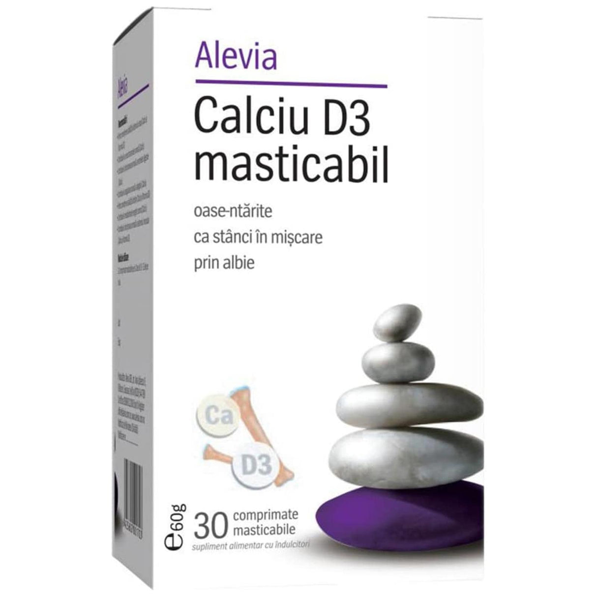 Calciu D3 masticabil, 30 comprimate, Alevia