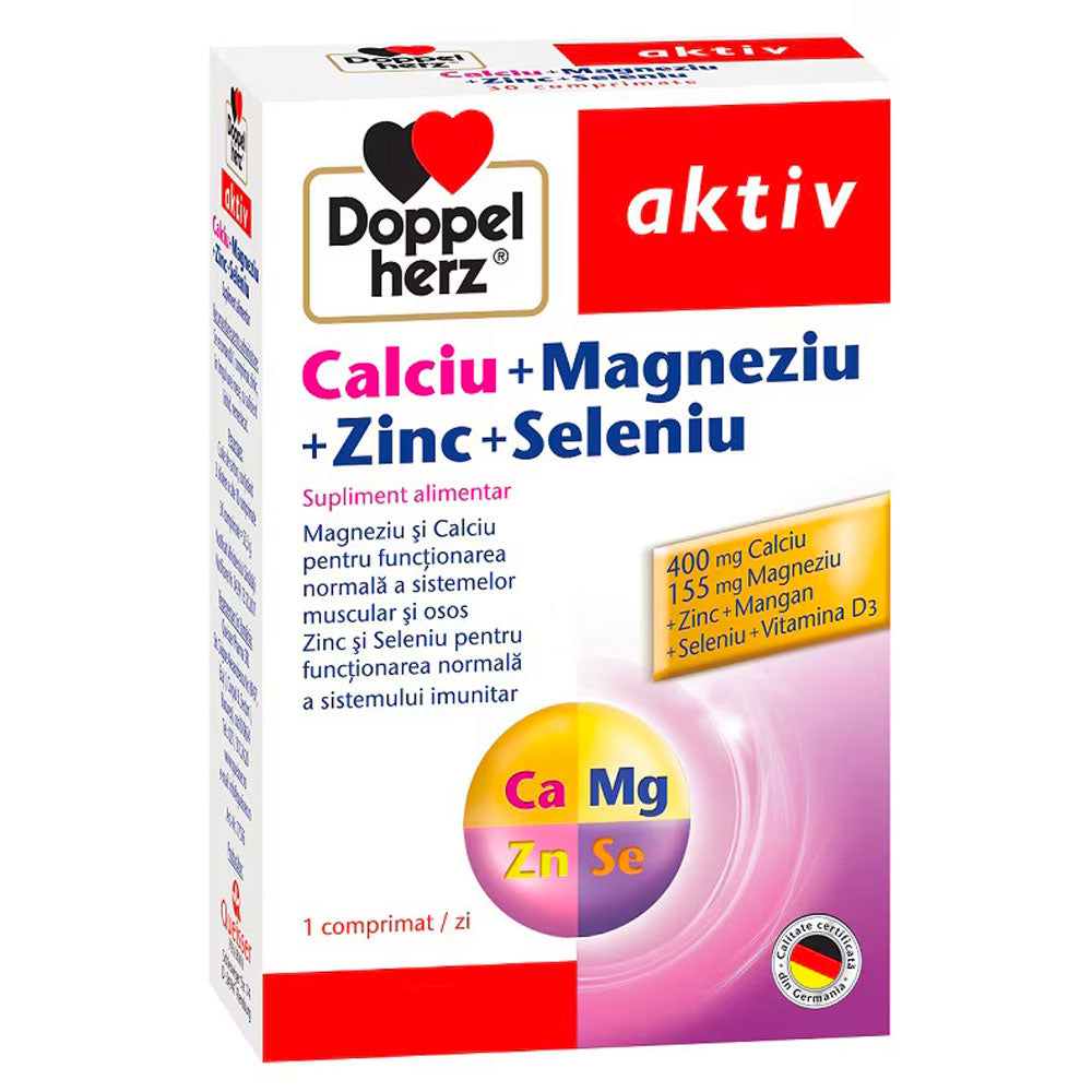 Calciu + Magneziu + Zinc + Seleniu, 30 Tablete, Doppelherz