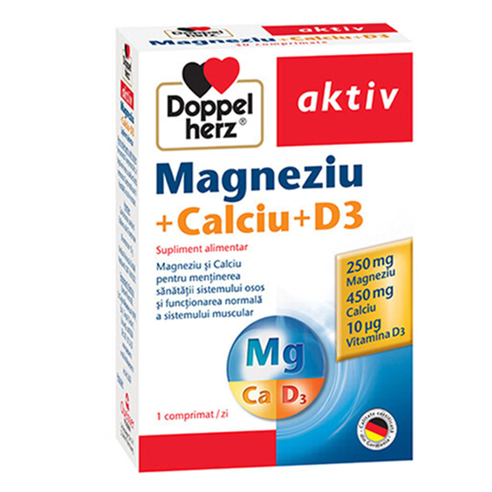 Magneziu + Calciu + Vitamina D3, 30 Capsule, Doppelherz