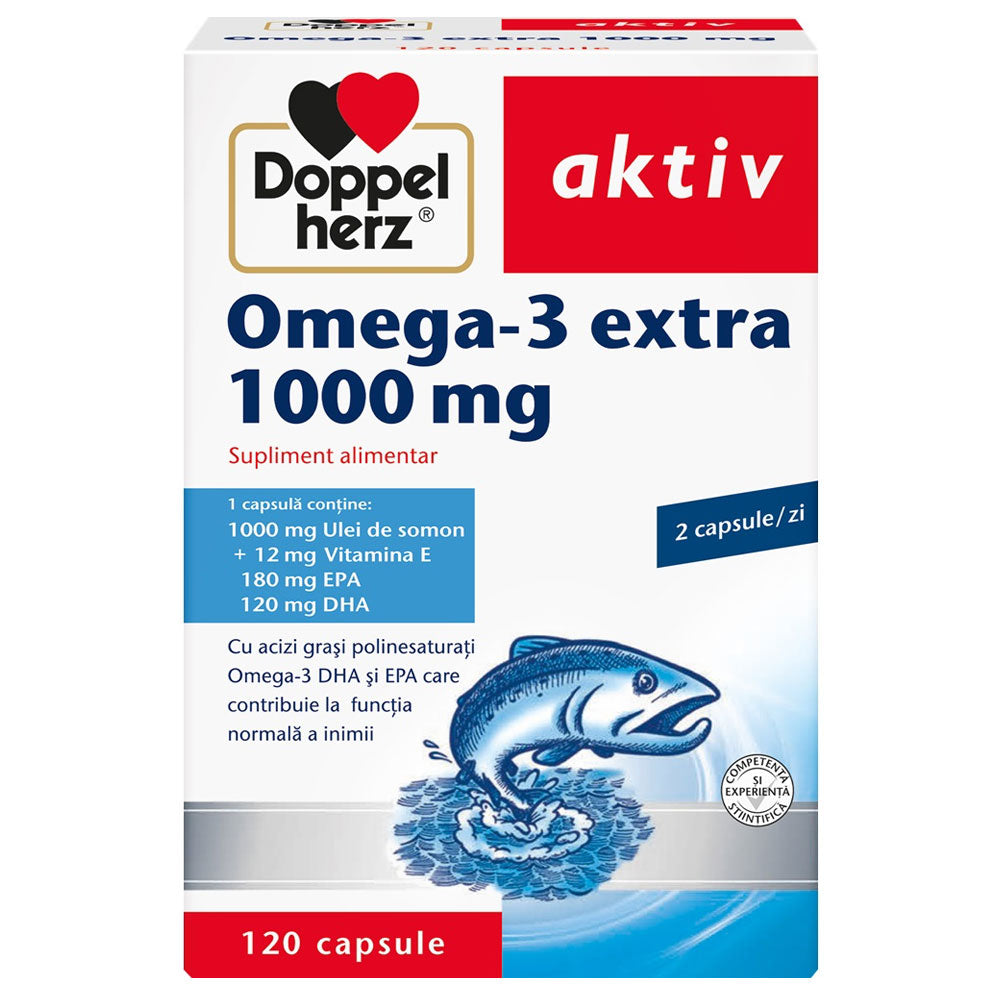 Omega 3 Extra + Ulei Somon 1000mg, 120 Capsule, Doppelherz