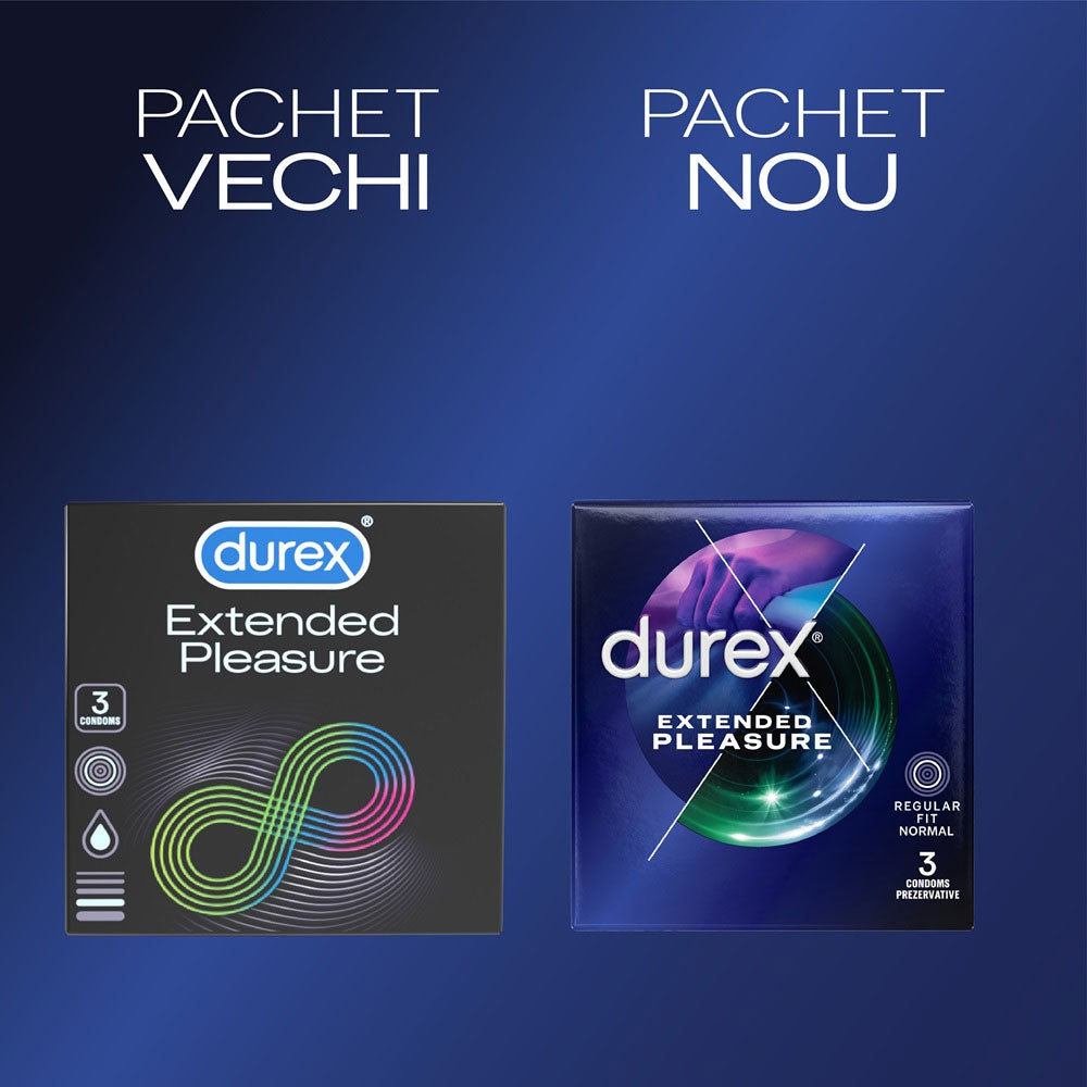 Prezervative Extended Pleasure, 3 Bucati, Durex
