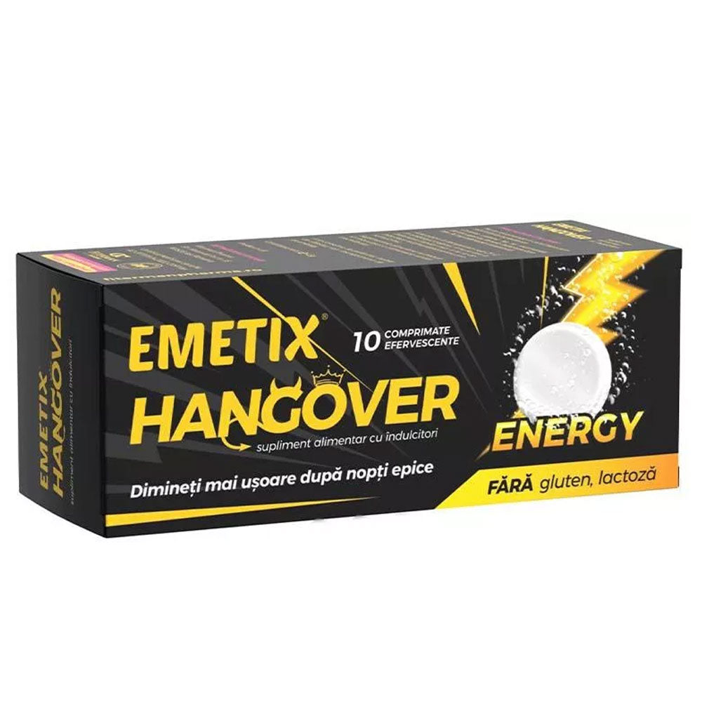 Emetix Hangover Energy, 10 comprimate efervescente, Fiterman