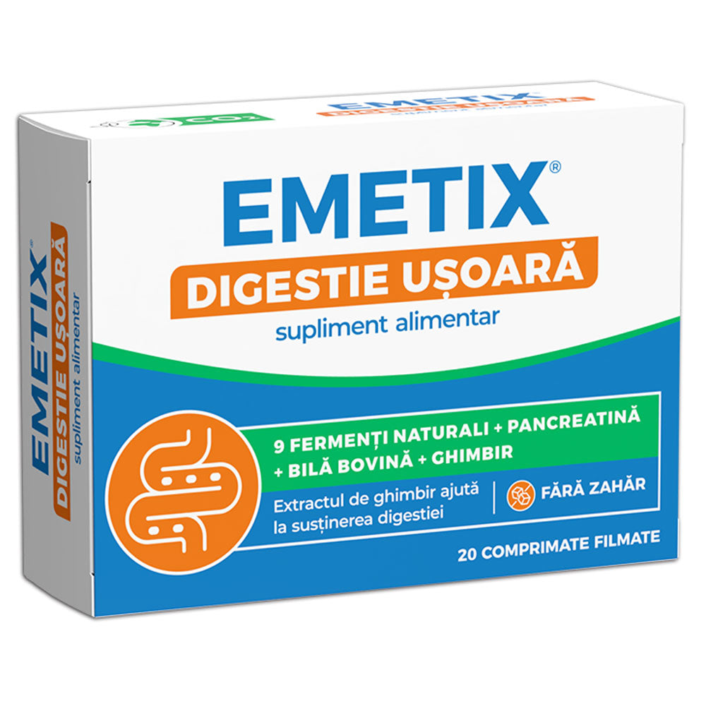 Emetix digestie usoara, 20 comprimate, Fiterman Pharma