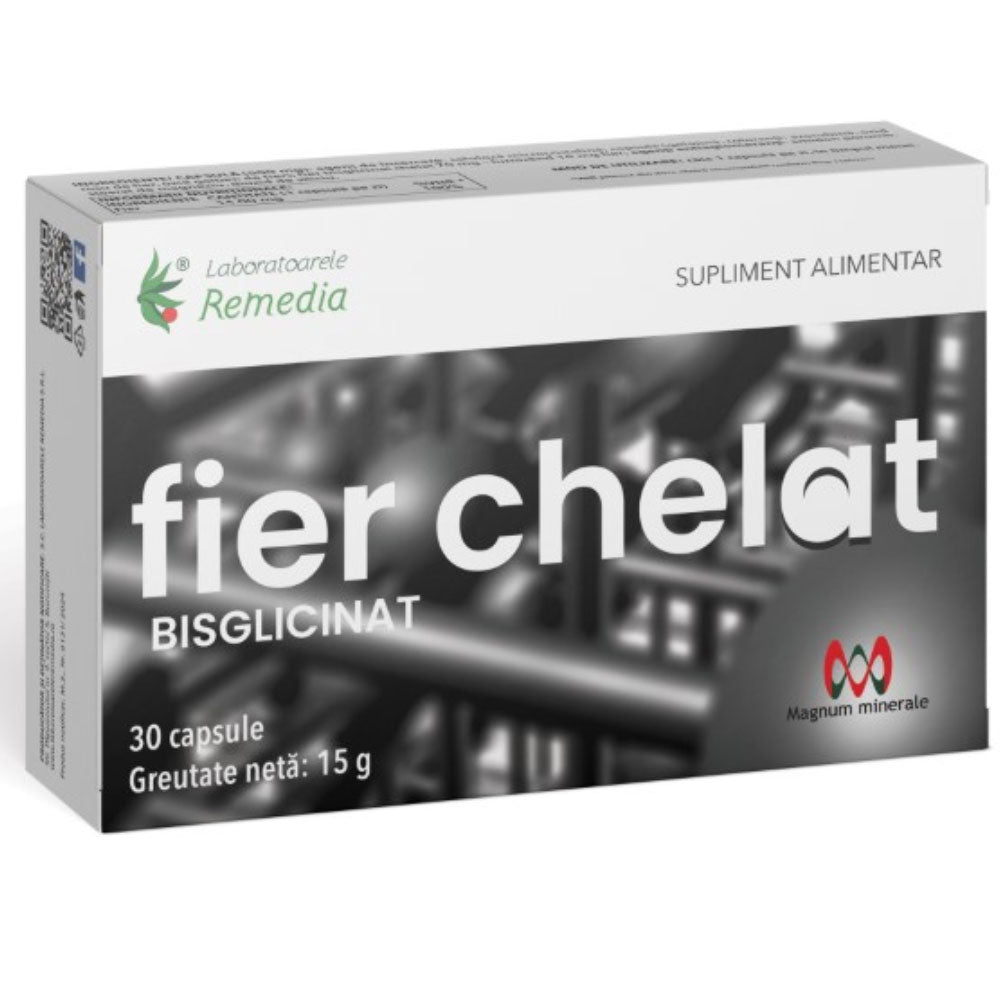 Fier Chelat Bisglicinat, 30 capsule, Remedia