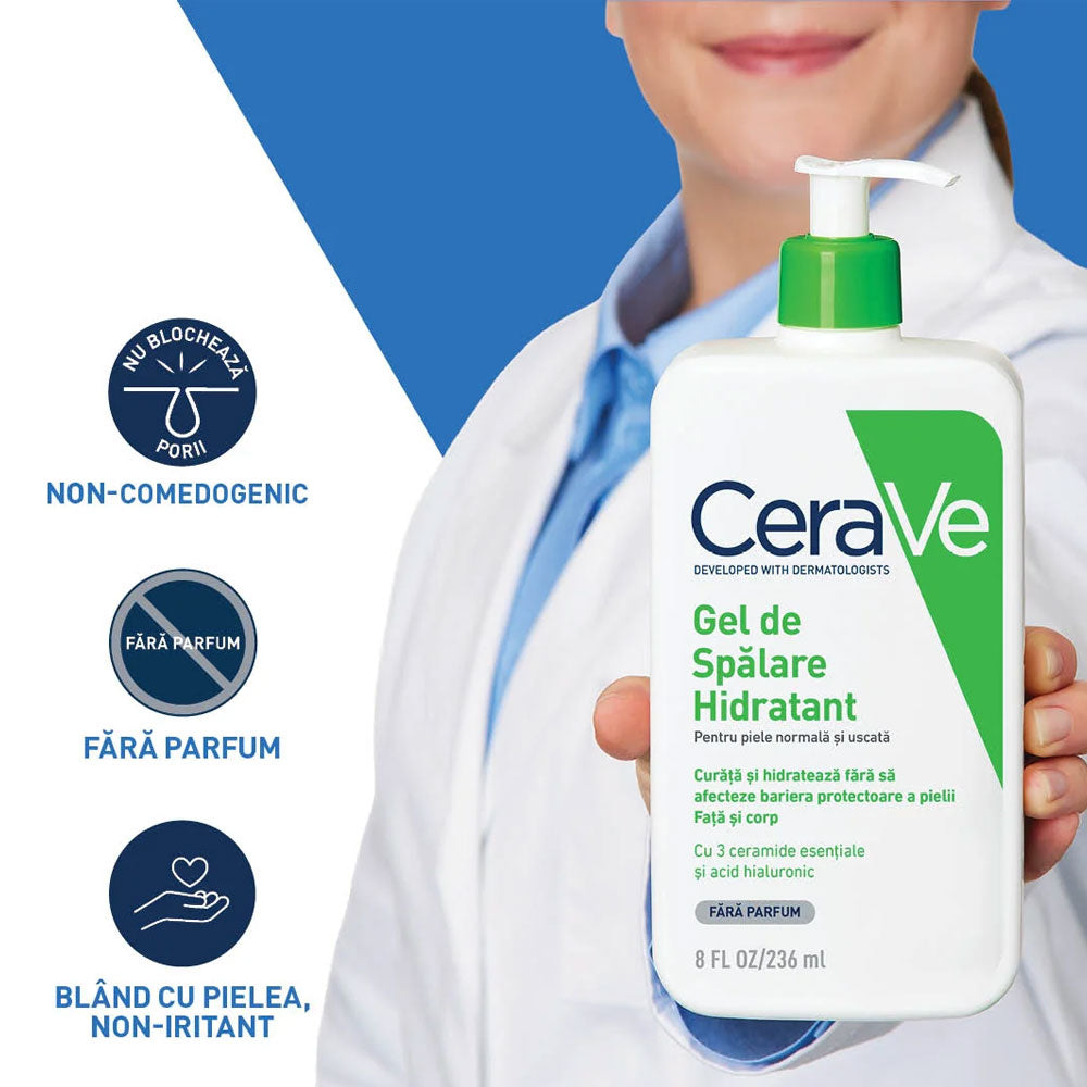 Gel de spalare hidratant pentru piele normala si uscata, 236ml, CeraVe