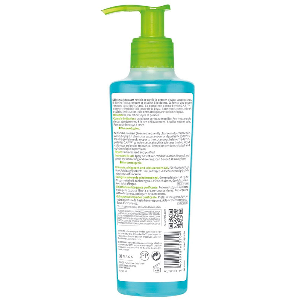 Gel spumant Sebium, 200ml, Bioderma