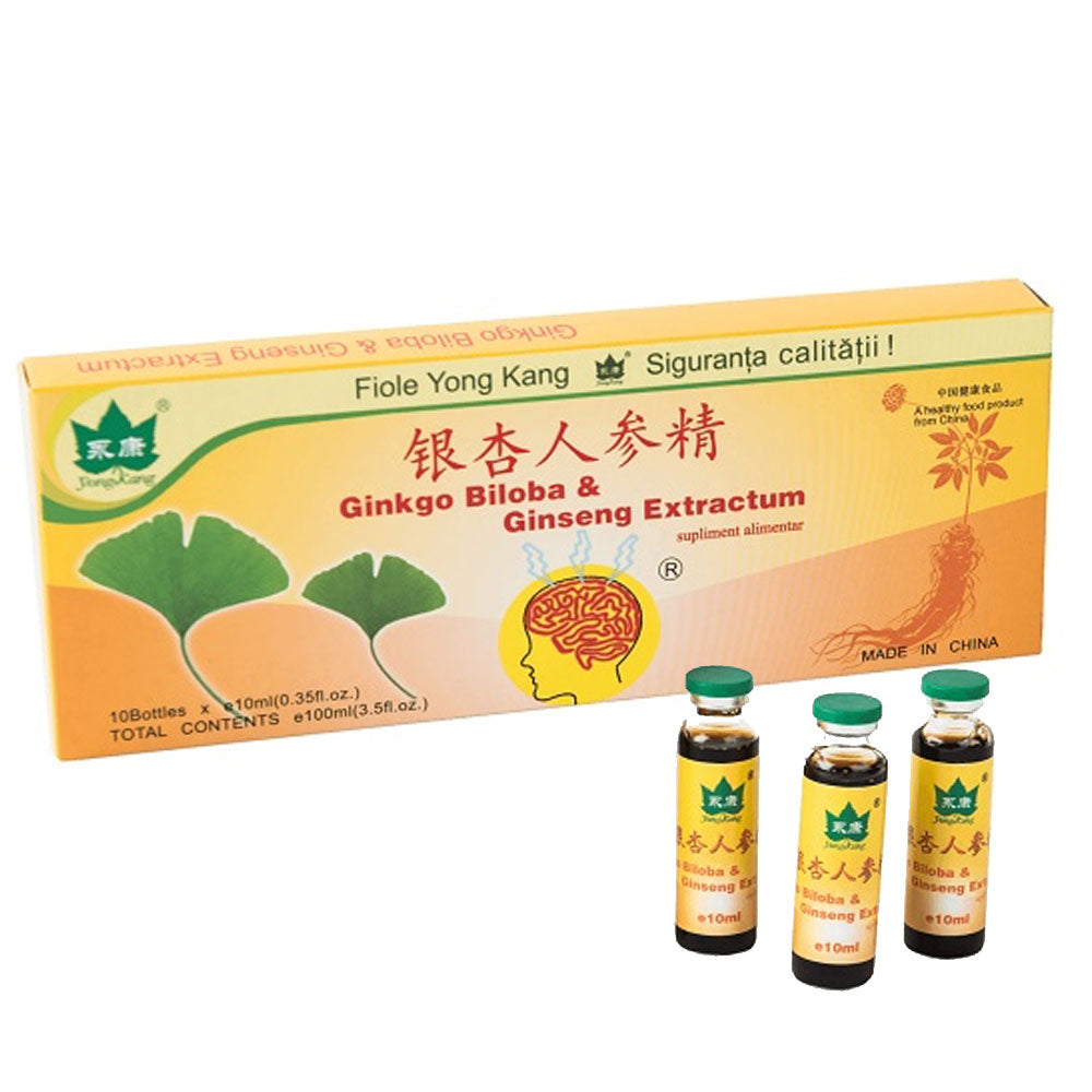 Fiole Ginkgo Biloba si Ginseng Extractum, 10 Fiole Buvabile, Yongkang China