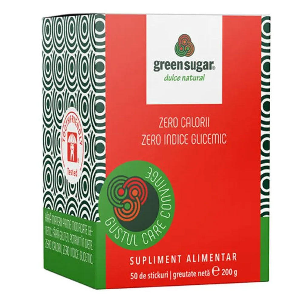 Green Sugar indulcitor natural Stick-uri, 50 bucati, Remedia