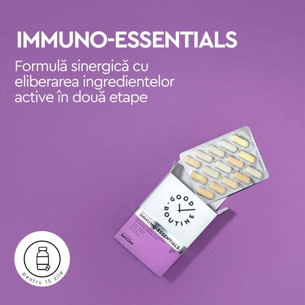 Immuno-Essentials Good Routine, 15 Comprimate Dublu-strat, Secom