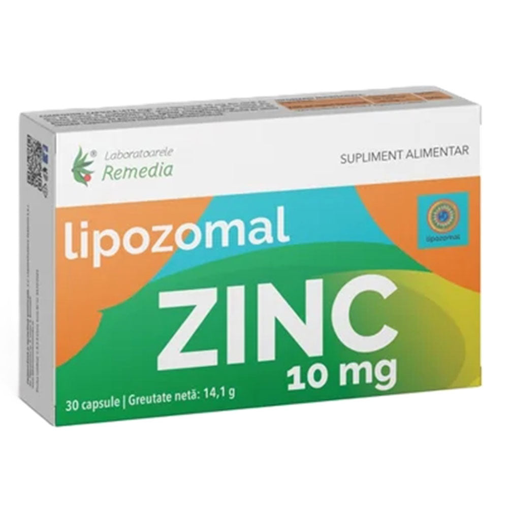 Lipozomal Zinc 10 mg, 30 capsule, Laboratoarele Remedia
