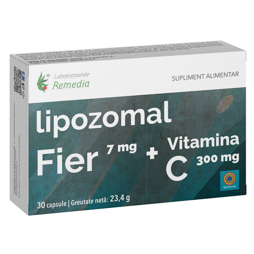 Lipozomal fier + vitamina C, 30 capsule, Remedia