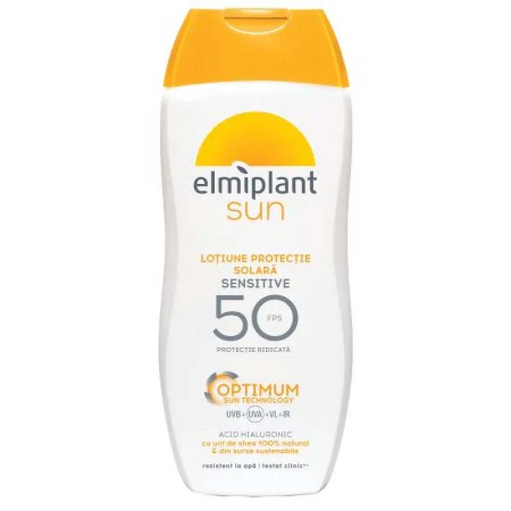 Lotiune cu protectie solara SPF 50+ Sensitive, 200 ml, Elmiplant Sun