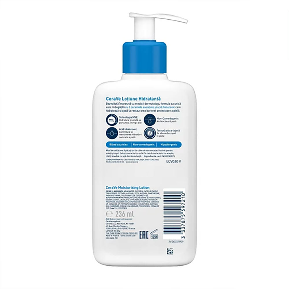 Lotiune hidratanta de fata si corp pentru piele uscata si foarte uscata, 236ml, CeraVe