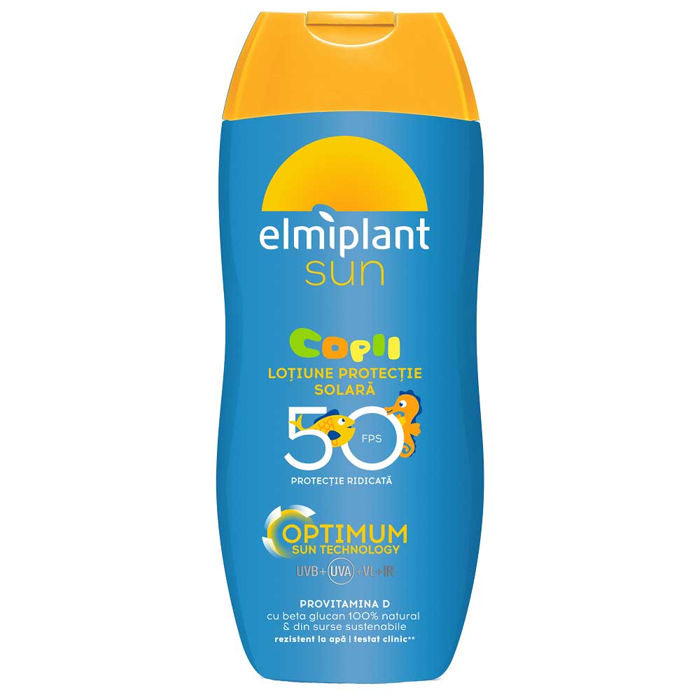 Lotiune pentru copii cu protectie solara SPF 50, 200ml, Elmiplant Sun
