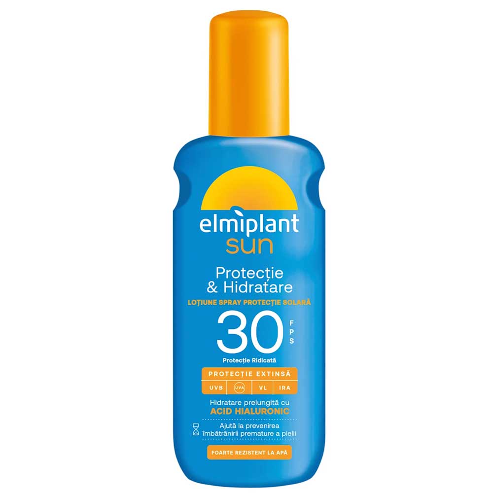 Lotiune spray cu protectie solara SPF 30 Protectie & Hidratare, 200ml, Elmiplant Sun