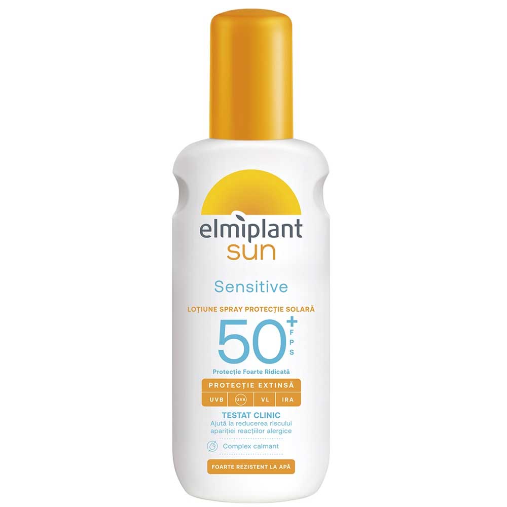 Lotiune spray cu protectie solara SPF 50+ Sensitive, 200 ml, Elmiplant Sun