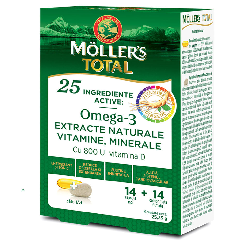 Mollers Total, 14 capsule + 14 comprimate, Moller's