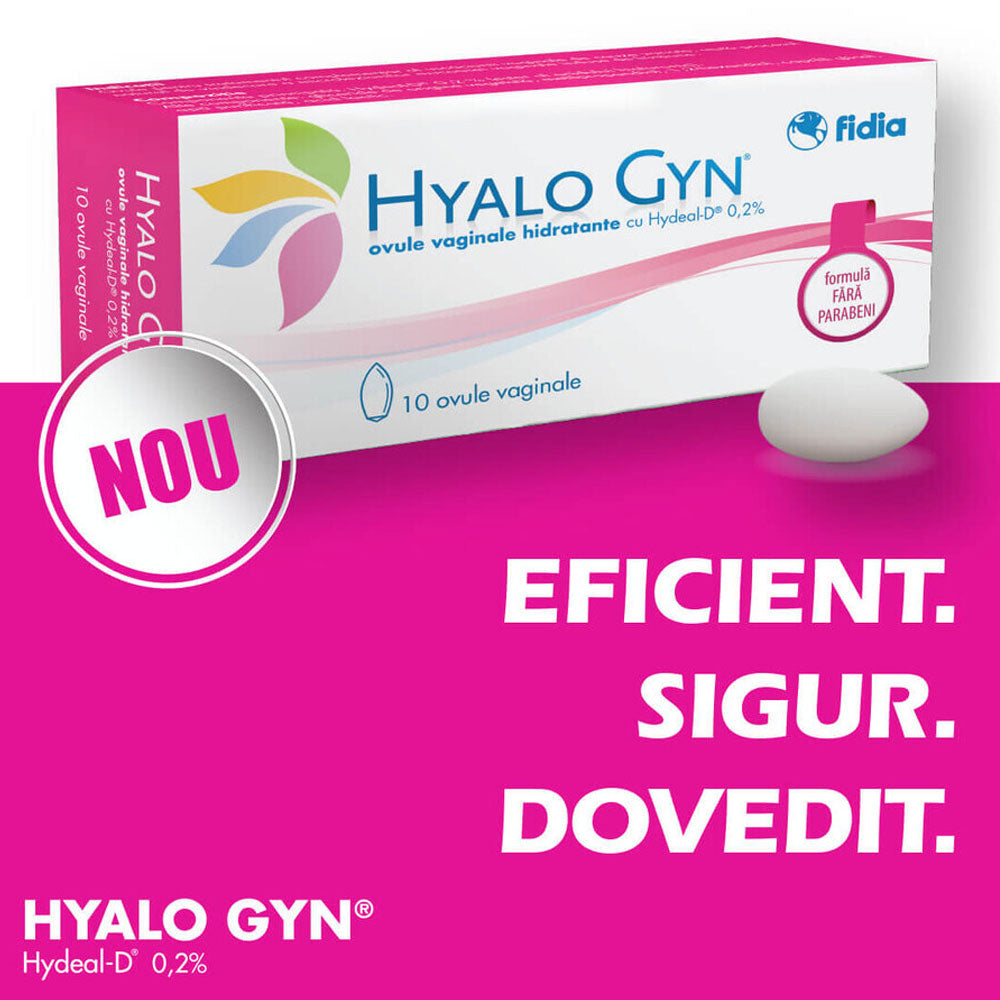 Ovule vaginale hidratante Hyalo Gyn, 10 bucati, Fidia Farmaceutici