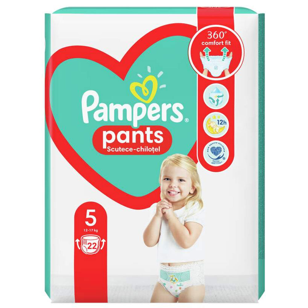Scutece pentru bebelusi Active Baby Pants, Marimea 5, 12-17kg, 22 Bucati, Pampers