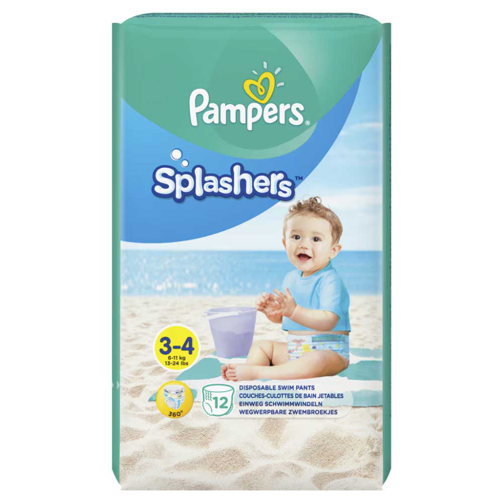 Scutece pentru baie Splashers, Nr. 3-4, 6-11 kg, 12 bucati, Pampers