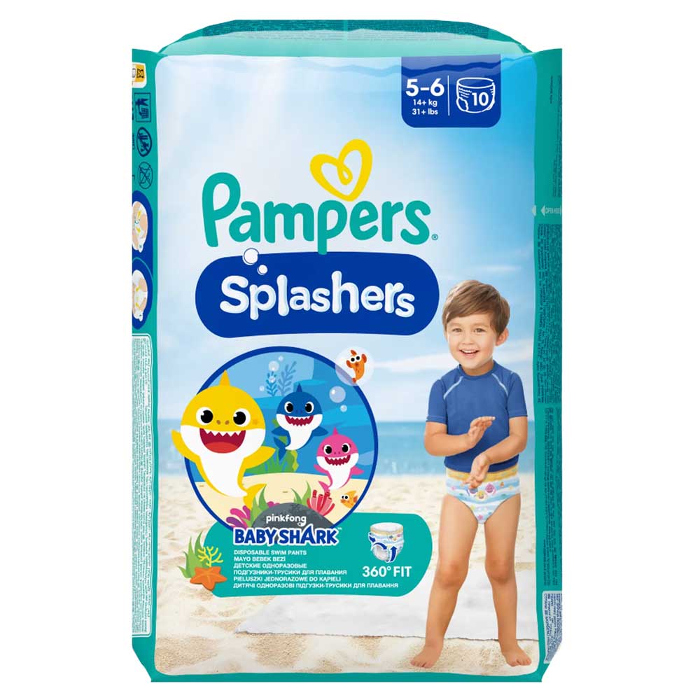 Scutece pentru baie Splashers, Nr. 5-6, 14+ kg, 10 bucati, Pampers