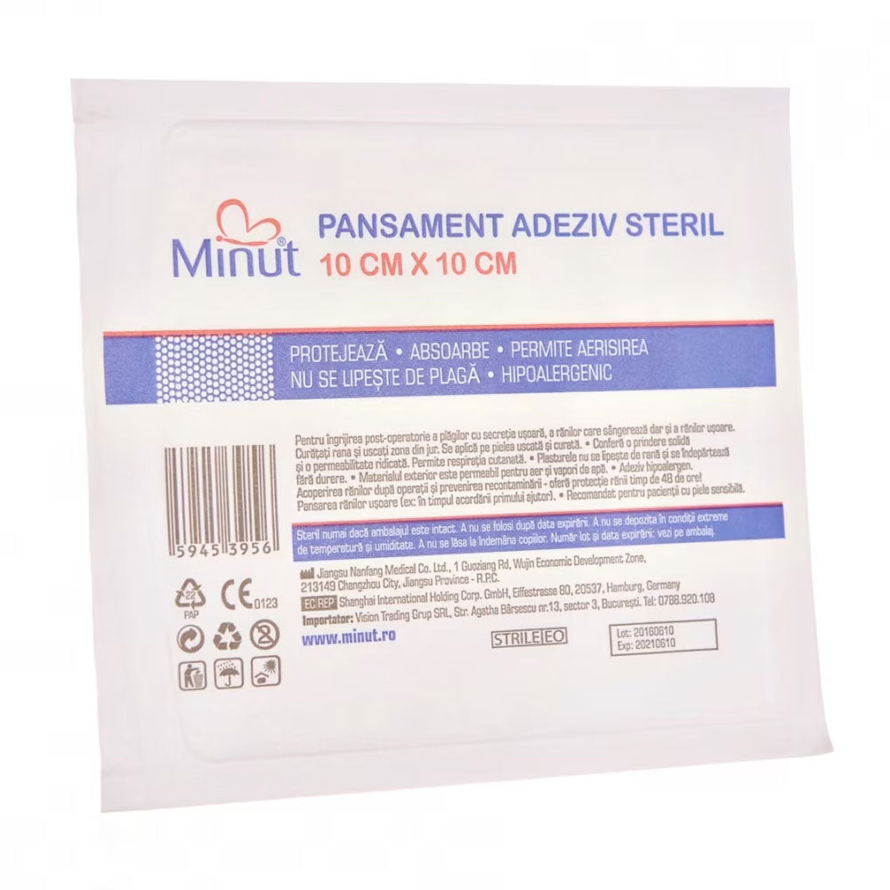 Pansament Steril 10cm x 10cm, 1 Bucati, Minut
