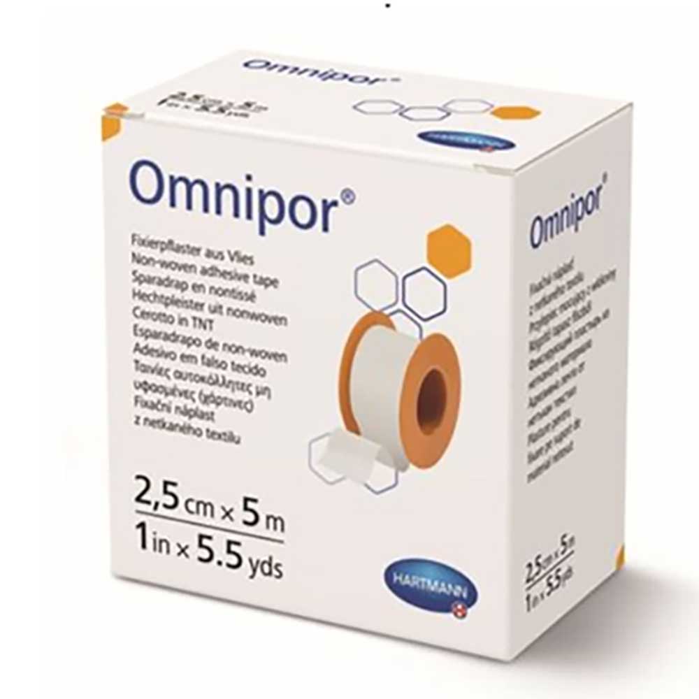 Plasture hipoalergen pe suport de hartie Omnipor, 2.5cm x 5m, 1 bucata, Hartmann