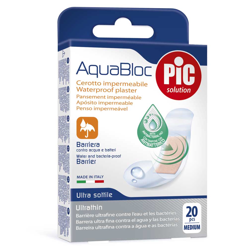 Plasture rezistent la apa Aquablock 19mm x 72mm, 20 Bucati, Pic Solution