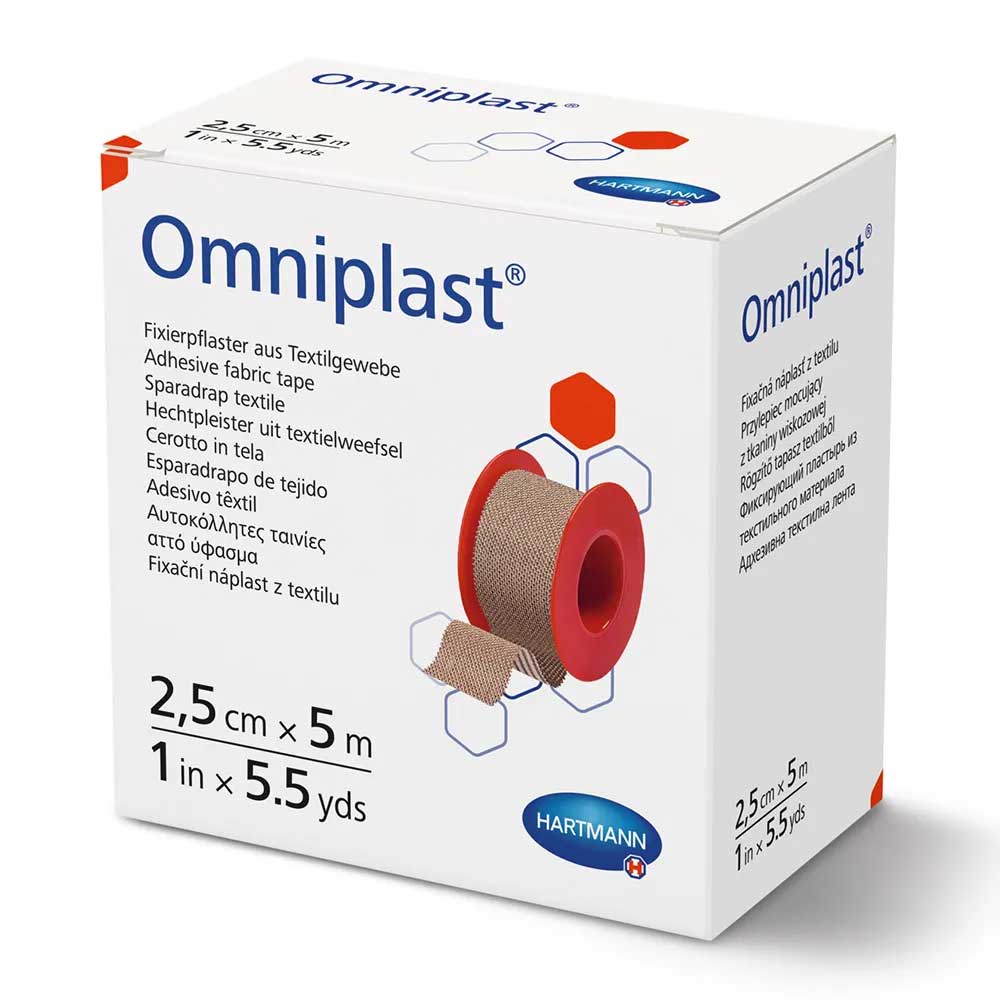 Plasture textil hipoalergen pe suport textil Omniplast, 2.5cm x 5m, 1 bucata, Hartmann