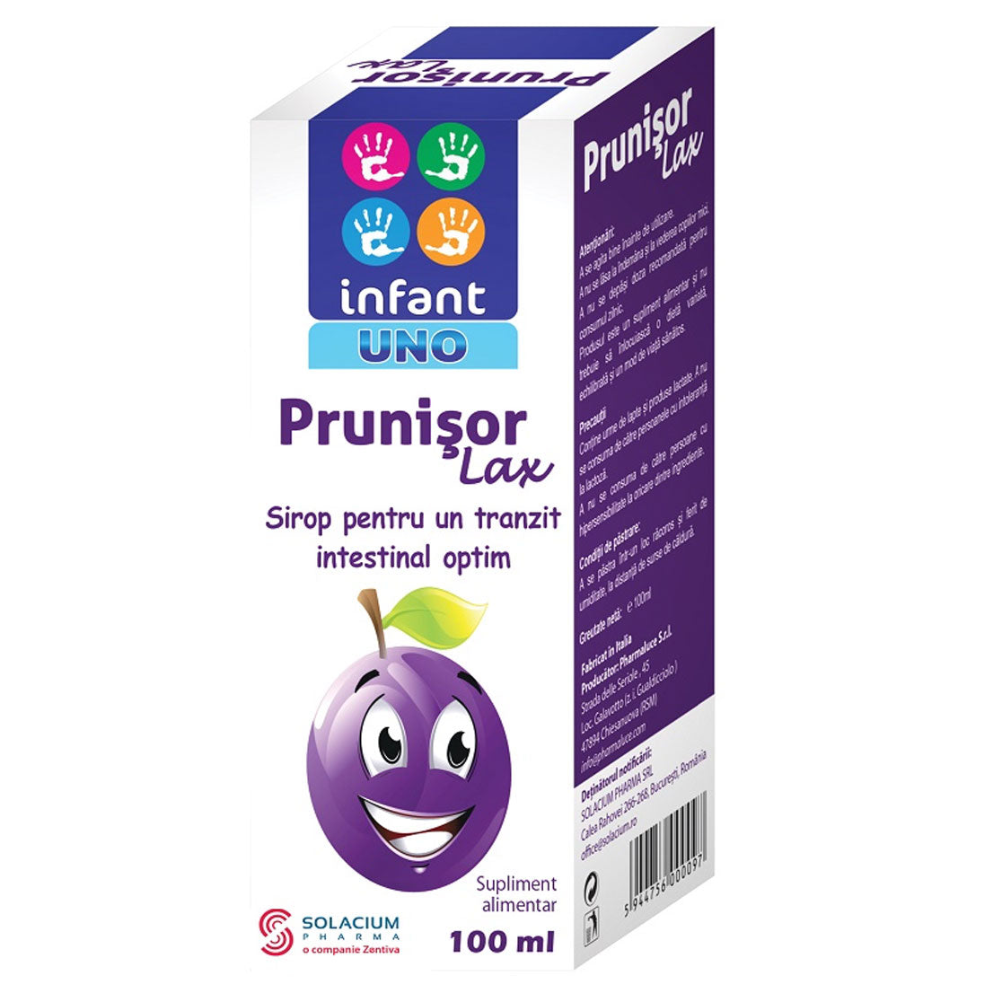 Sirop Infant Uno Prunisor Sirop Laxativ, 100ml, Solacium Pharma