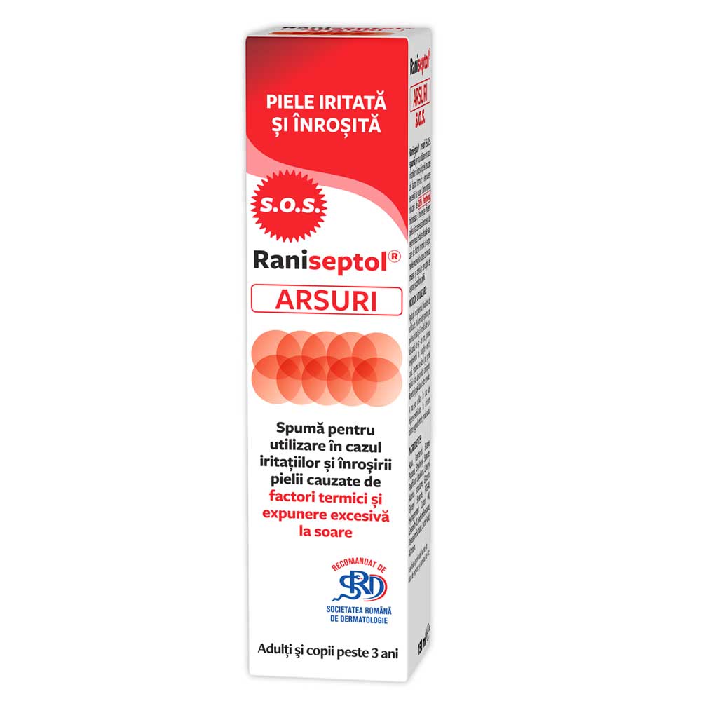 Raniseptol arsuri spuma, 150ml, Zdrovit
