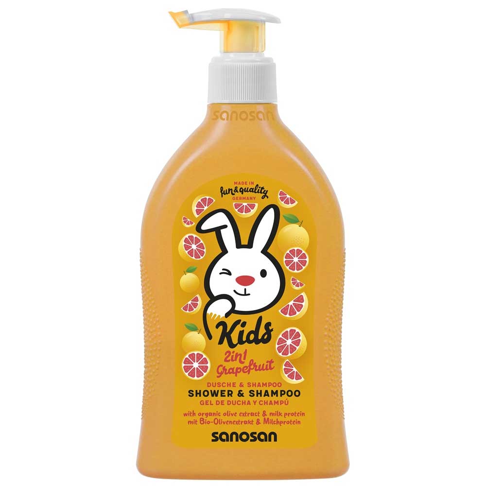 Gel de dus si sampon, Grapefruit,400 ml, Sanosan Kids