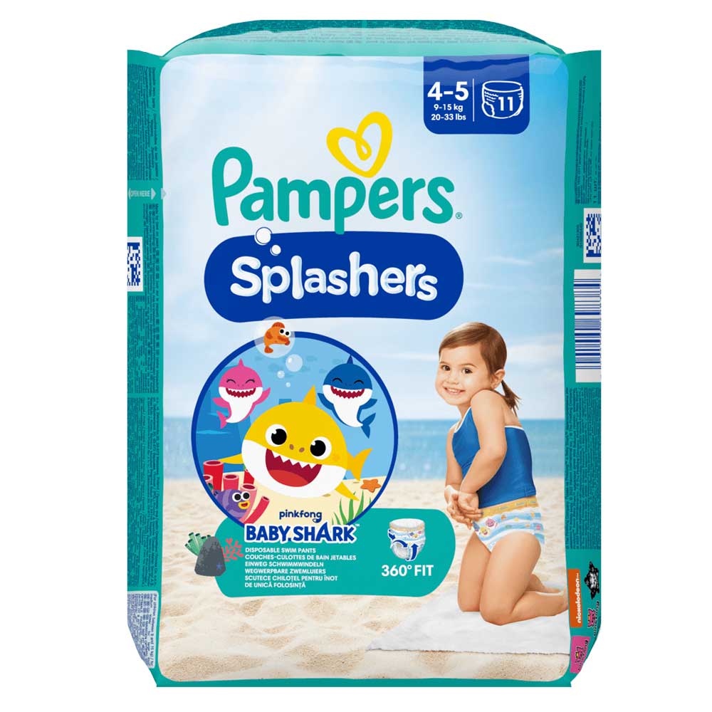 Scutece pentru baie Splashers, Nr. 4-5, 9-15 kg, 11 bucati, Pampers