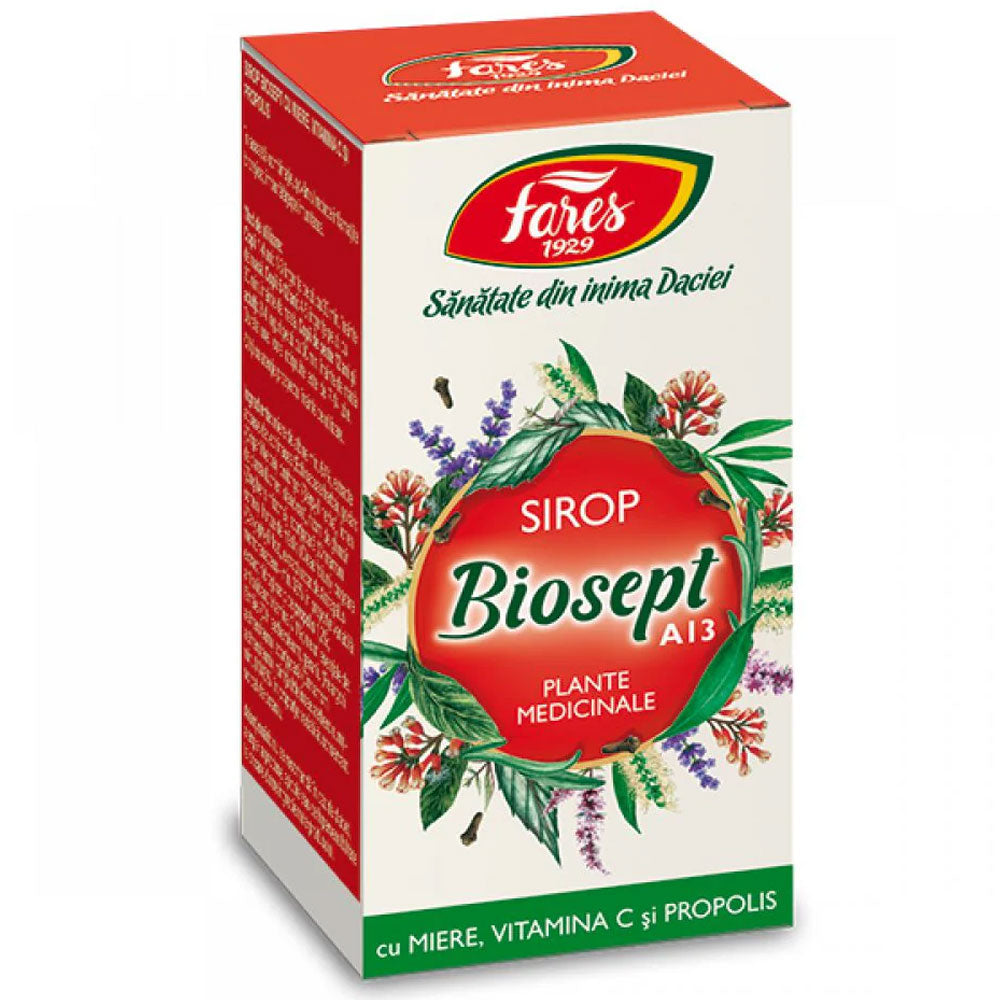 Sirop Biosept cu Miere si Propolis, A13, 100ml, Fares