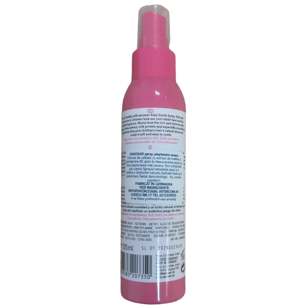 Spray pentru pieptanare usoara, fetite, 125ml, Sanosan