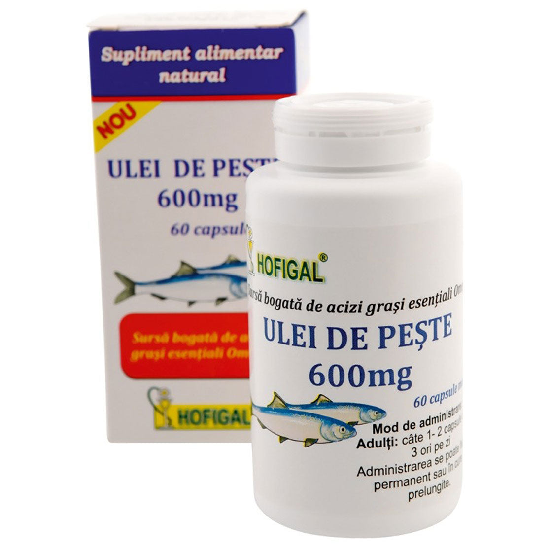 Ulei de Peste 600 mg, 60 Capsule, Hofigal