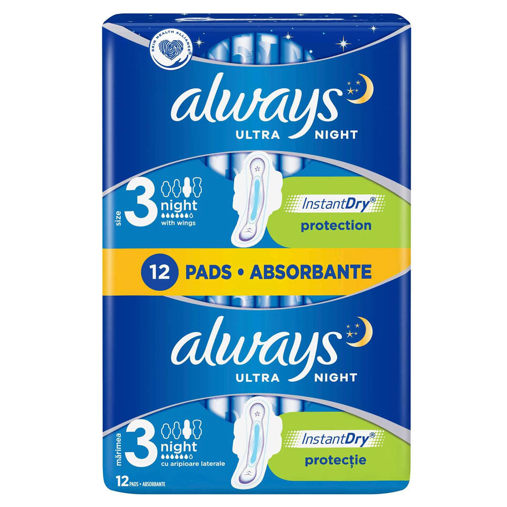 Absorbante Always Ultra Duo Pack Night, Marimea 3, 12 Bucati