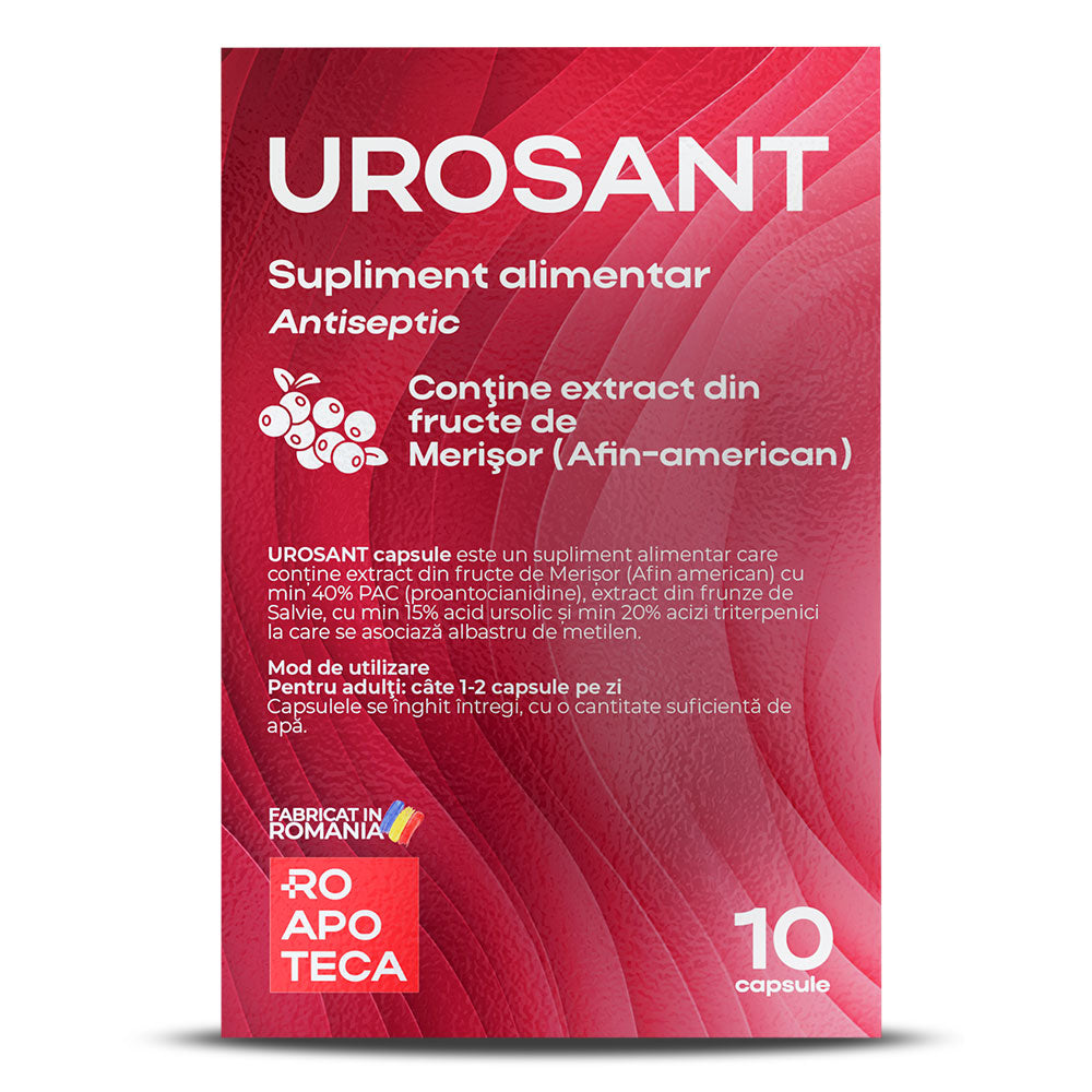 UROSANT - Supliment pentru tractul urinar cu merisor PAC 40%, salvie si albastru de metilen