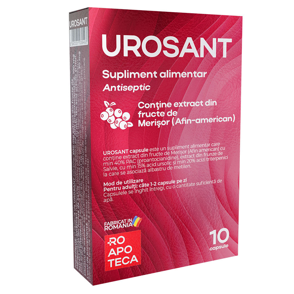 UROSANT - Supliment pentru tractul urinar cu merisor PAC 40%, salvie si albastru de metilen