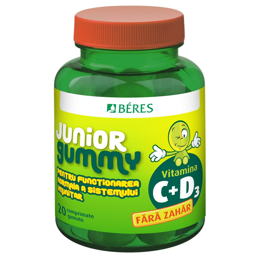 Vitamina C + D3 Junior Gummy, 20 comprimate gumate, Beres