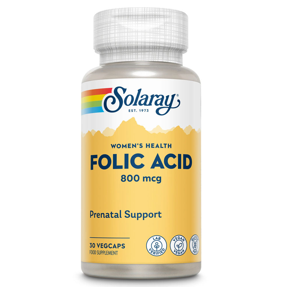 Acid Folic 800mcg Solaray, 30 Capsule, Secom