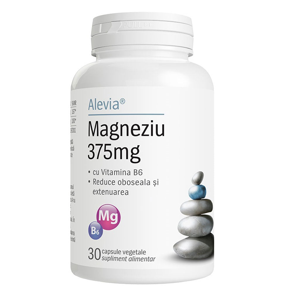 Magneziu 375mg + Vitamina B6, 30 Capsule, Alevia