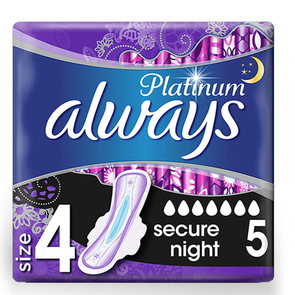 Absorbante Always Platinum Night, Marimea 4, 5 Bucati