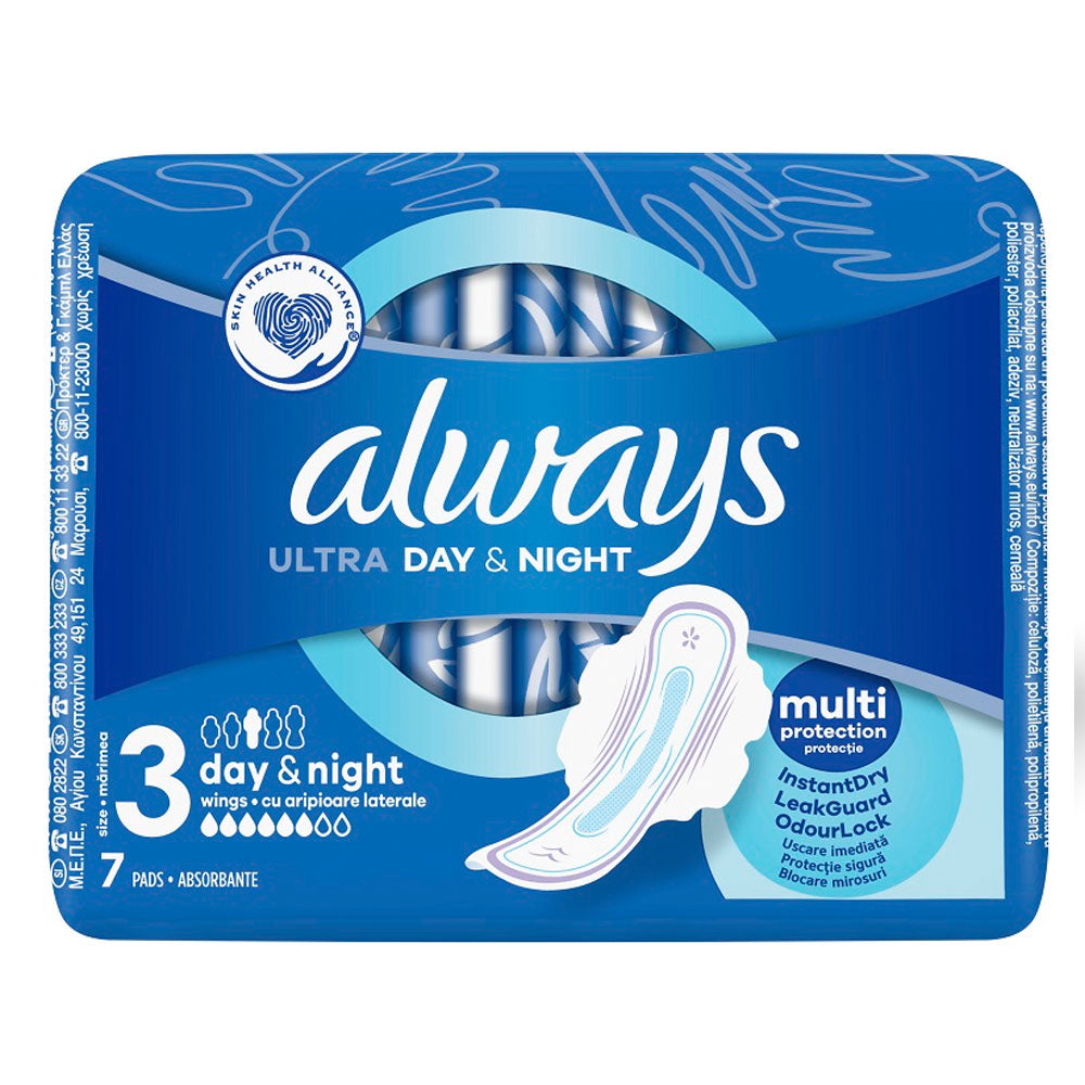 Absorbante Always Ultra Day & Night, Marimea 3, 7 Bucati