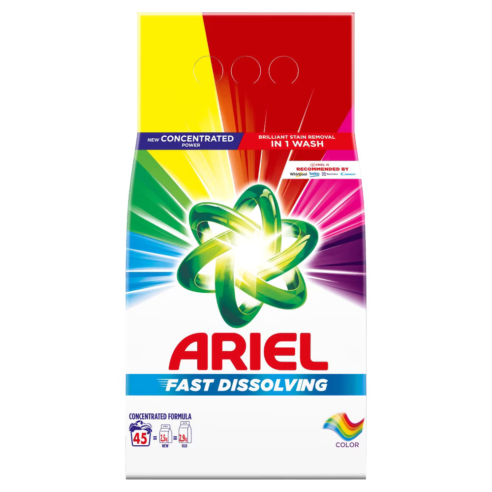 Detergent de rufe Ariel Powder Color, 2.475 kg, 45 spalari