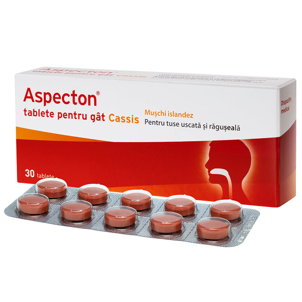 Aspecton Cassis tablete pentru gat, 30 Tablete, Krewel Meuselbach