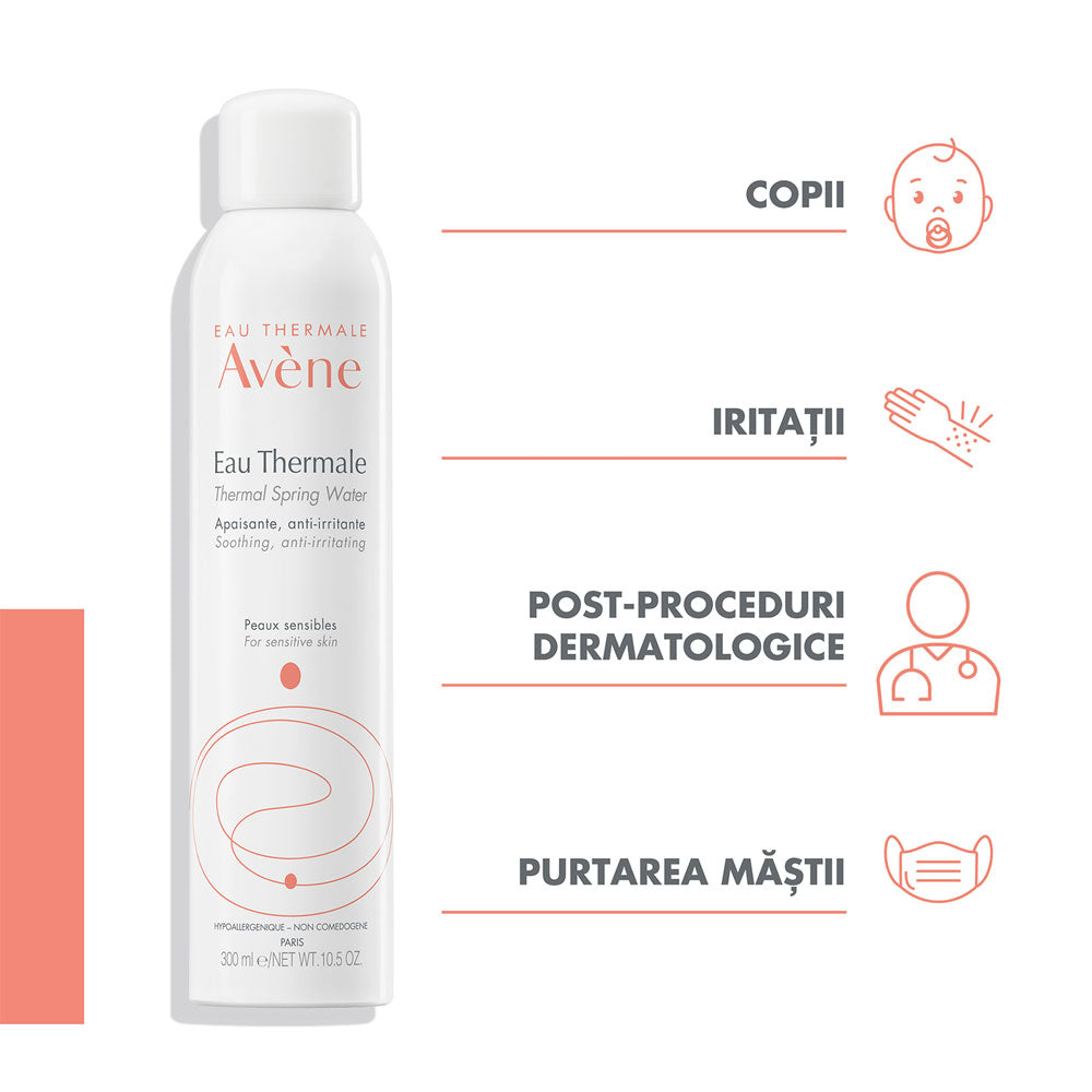 Apa termala Avene Eau Thermale, 150ml + 150ml, Pachet Promotional