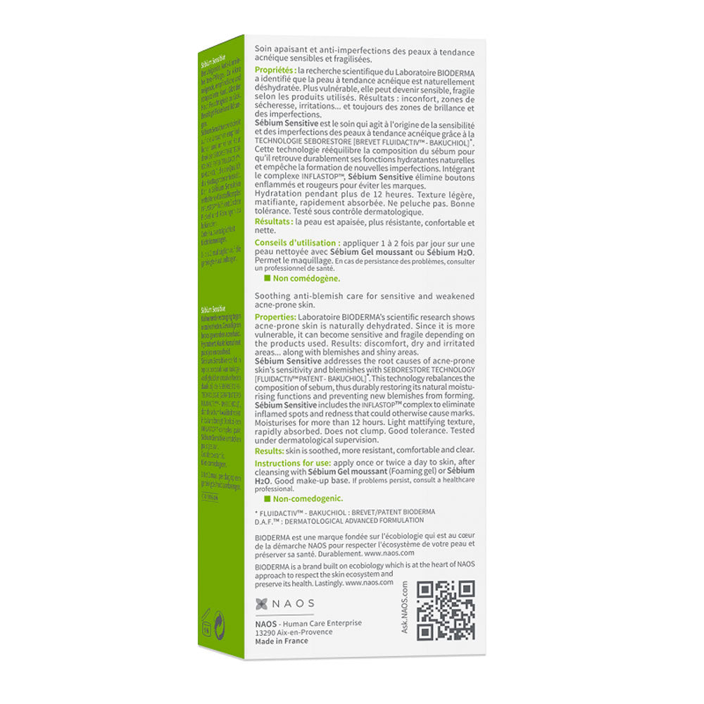 Crema pentru pielea acneica Sebium Sensitive, 30ml, Bioderma